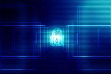 Poster - 2d illustration Safety concept: Closed Padlock on digital background

