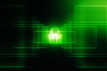 Poster - 2d illustration Safety concept: Closed Padlock on digital background

