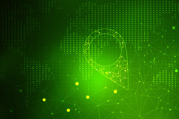 Poster - 2d rendering Red map pointer