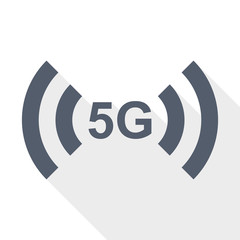 Aufkleber - 5G internet wireless communication, network flat design vector icon