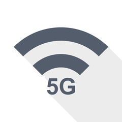 Aufkleber - 5G internet wireless communication, network flat design vector icon