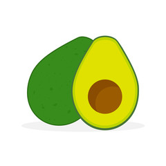 Wall Mural - Avocado icon. Vector illustration isolated on white background.