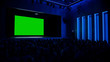 © Gorodenkoff - In Movie Theater Captivated Audience Watching New Blockbuster Film on Mock-up Green Screen. People Watching Video Game Tournament Streaming, Concert Video, Product Release Trailer.