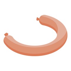 Wall Mural - Long sausage icon. Isometric of long sausage vector icon for web design isolated on white background