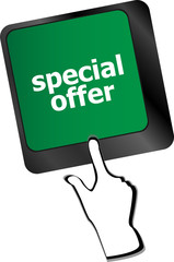 Poster - special offer button on computer keyboard keys