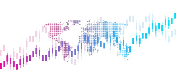 Poster - Stock market graph or forex trading chart for business and financial concepts, reports and investment . Vector illustration