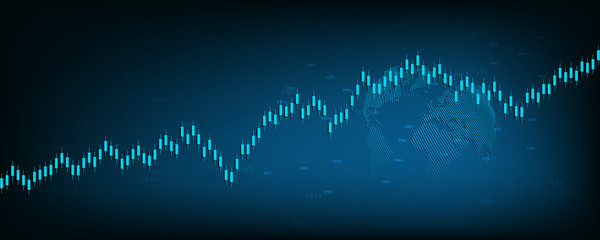 Poster - Stock market graph or forex trading chart for business and financial concepts, reports and investment . Vector illustration