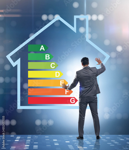 Businessman in energy efficiency concept Poster Mural XXL