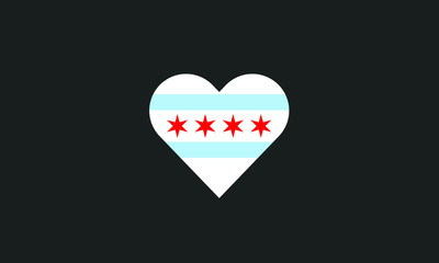 Chicago city flag emblem symbol Illinois heart shape love 