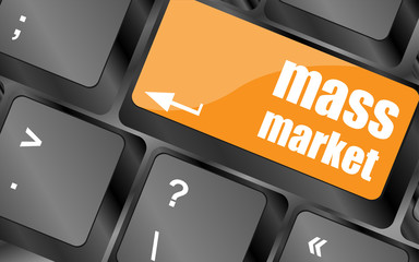 Poster - Marketing concept: computer keyboard keys with word Mass Market