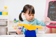 © M-image - toddler girl play balance toy for homeschooling