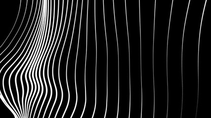 Poster - Abstract black and white vertical striped optical illusion wave shape pattern graphics background