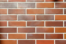 Red Brick Wall Background. Texture Of Ginger Brickwork