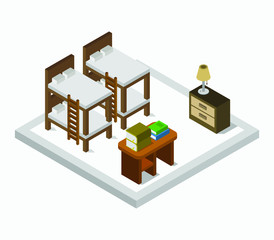 Poster - isometric bedroom