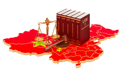 Wall Mural - Law and justice in China concept, 3D rendering