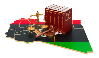 Wall Mural - Law and justice in Libya concept, 3D rendering