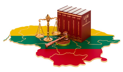 Wall Mural - Law and justice in Lithuania concept, 3D rendering