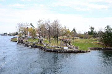 Wall Mural - Thousand Islands area of Saint Lawrence River in the board of USA and Canada