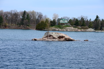 Thousand Islands area of Saint Lawrence River in the board of USA and Canada