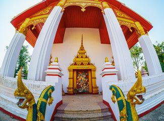 Wall Mural - Fisheye view of Wat Pha That Luang Vientiane Laos