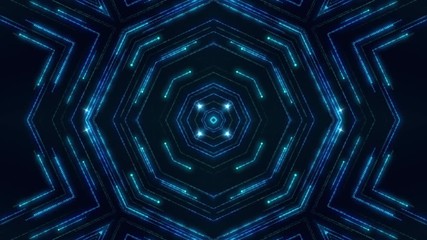 Aufkleber - blue neon light abstract visual geometry motion graphic technology digital concept visual VJ loop