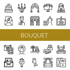 Canvas Print - Set of bouquet icons