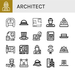 Poster - architect icon set