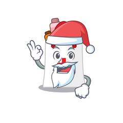 Sticker - cartoon character of drug shopping bag Santa having cute ok finger