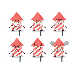 Sticker - Fire cracker cartoon character with various angry expressions