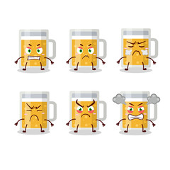 Poster - Mug of beer cartoon character with various angry expressions