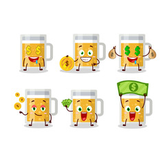 Canvas Print - Mug of beer cartoon character with cute emoticon bring money