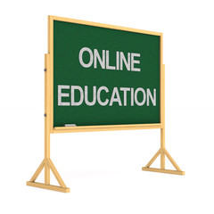 Sticker - online education on white background. Isolated 3D illustration