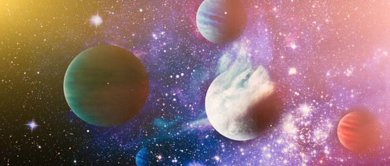 Wall Mural - cosmic art ,multicolor outer space. star field and nebula in deep space many light years far from pl