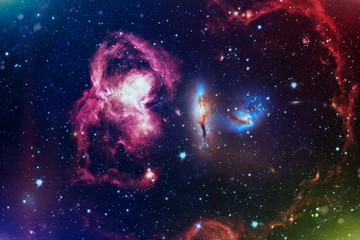Wall Mural - cosmic art ,multicolor outer space. star field and nebula in deep space many light years far from pl