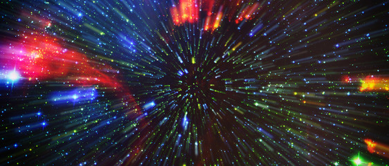 Wall Mural - cosmic art ,multicolor outer space. star field and nebula in deep space many light years far from pl