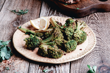 Wall Mural - Organic broccolini, herbs and lemon