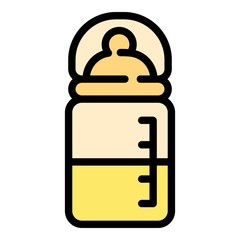 Poster - Half milk bottle icon. Outline half milk bottle vector icon for web design isolated on white background
