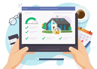 Aufkleber - house and smart home security lock monitoring check software online system on computer device or dig