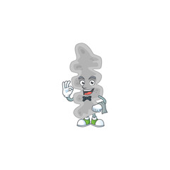 Sticker - A cartoon image of leptospirillum ferriphilum as a waiter character ready to serve