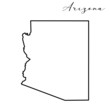 Vector high quality map of the American state of Arizona simple hand made line drawing map