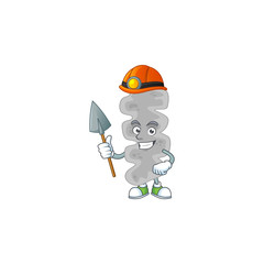 Sticker - Leptospirillum ferriphilum as a miner cartoon character design