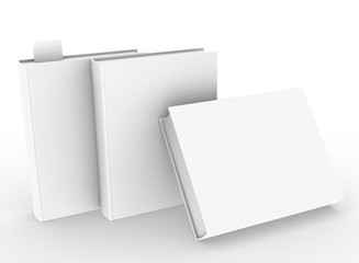 Poster - template empty book mockup set white background , 3d rendering	
