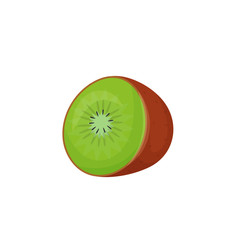 Poster - Kiwi cartoon vector illustration. Half of ripe juicy fruit flat color object. Healthy vegetarian food. Good nutrition. Dietary source of vitamin C isolated on white background