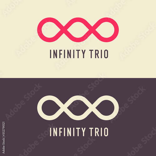 Cuadros en Lienzo The illustration shows the infinity trio sign. Modern graphics.