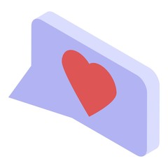 Poster - Like art chat icon. Isometric of like art chat vector icon for web design isolated on white background