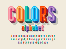 Vector Of 3D Bold Colorful Alphabet Design