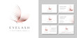 Eyelash extension logo in the shape of a butterfly and design business cards.