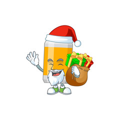 Wall Mural - Santa beer can Cartoon drawing design with sacks of gifts