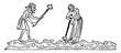 Peasants Using Mallets to Break Clods of Earth Before Farming the Land, vintage illustration