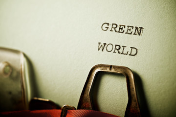 Wall Mural - Green world text